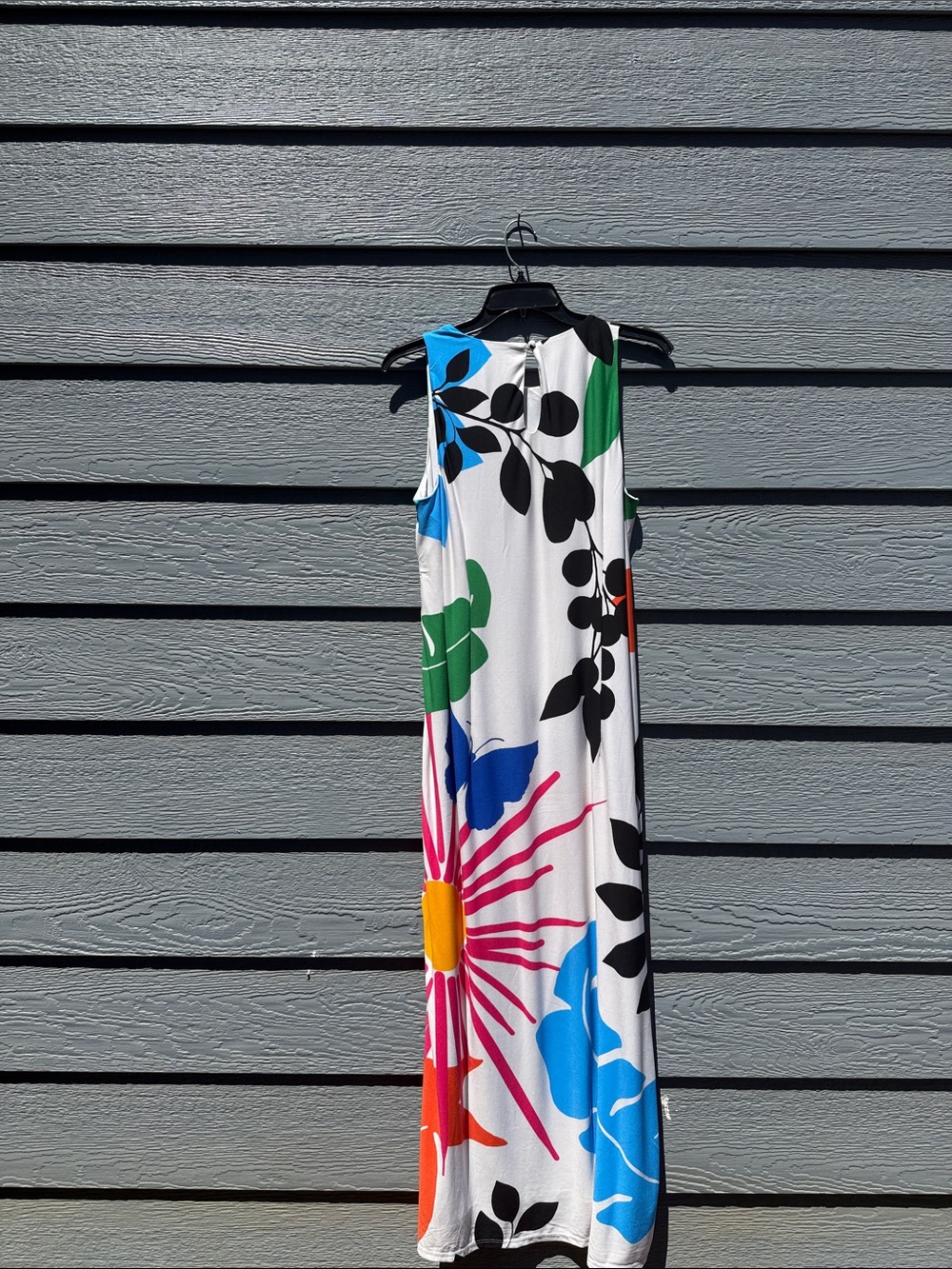 Cato White Maxi Dress with Bold Multicolor Floral Motif - Picture 5 of 7